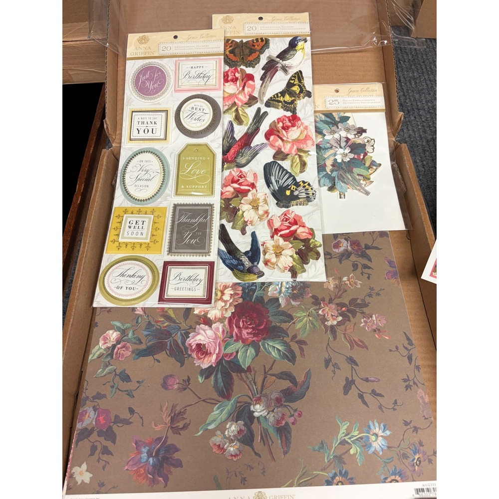 Anna Griffin Gracie Paper Crafting Set Scrapbooking Pages Stickers AG658 New